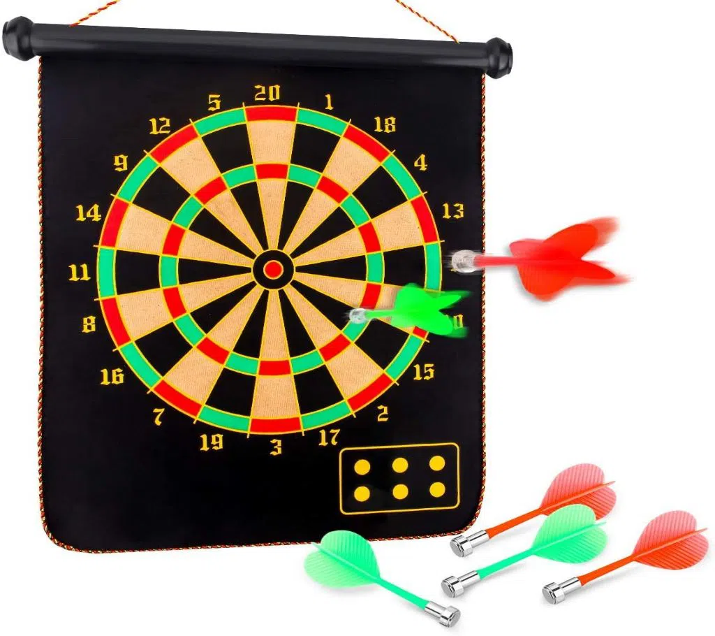 15" Magnetic Dartboard with 6 Darts