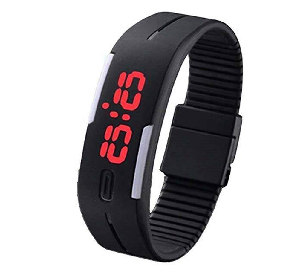 Unisex Fashion Digital LED Sports Watch with Silicone Band (Black) বাংলাদেশ - 930121