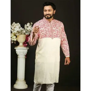Eid premium Cotton Panjabi for Men-white 