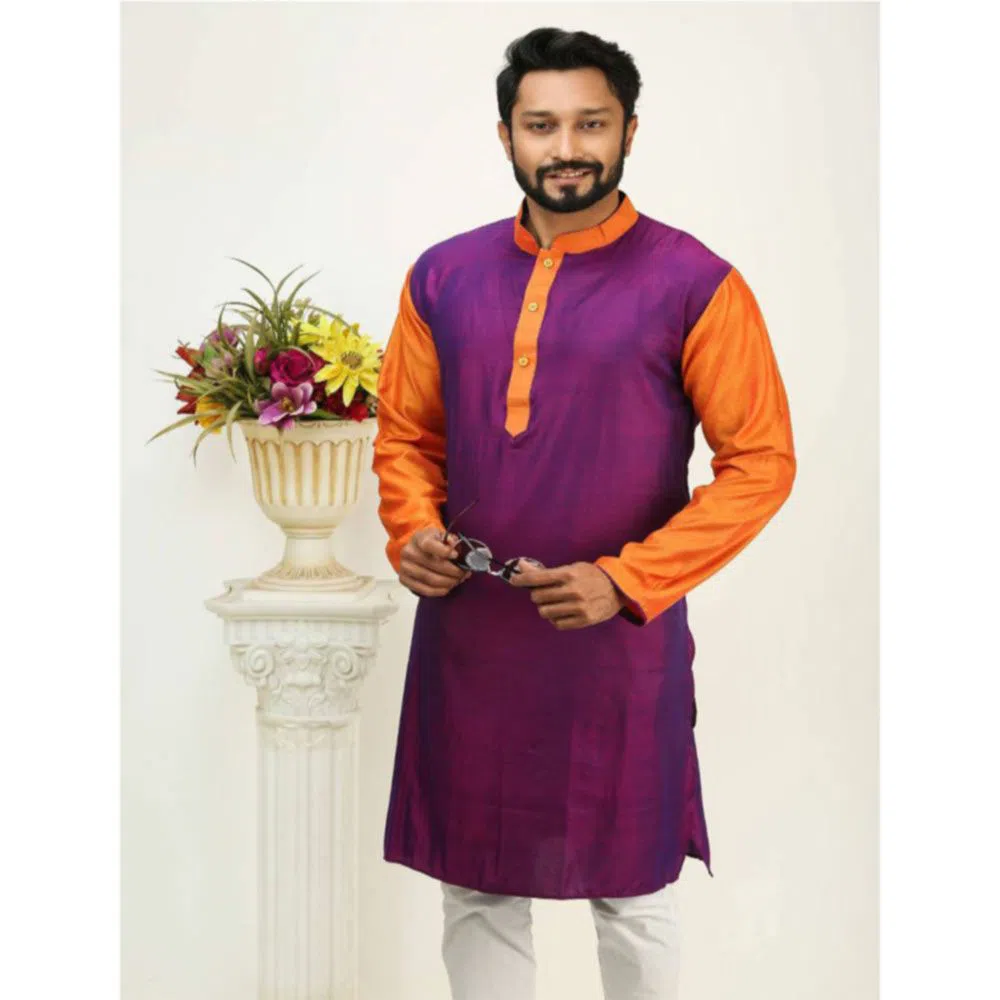 Eid premium Cotton Panjabi for Men-purple 