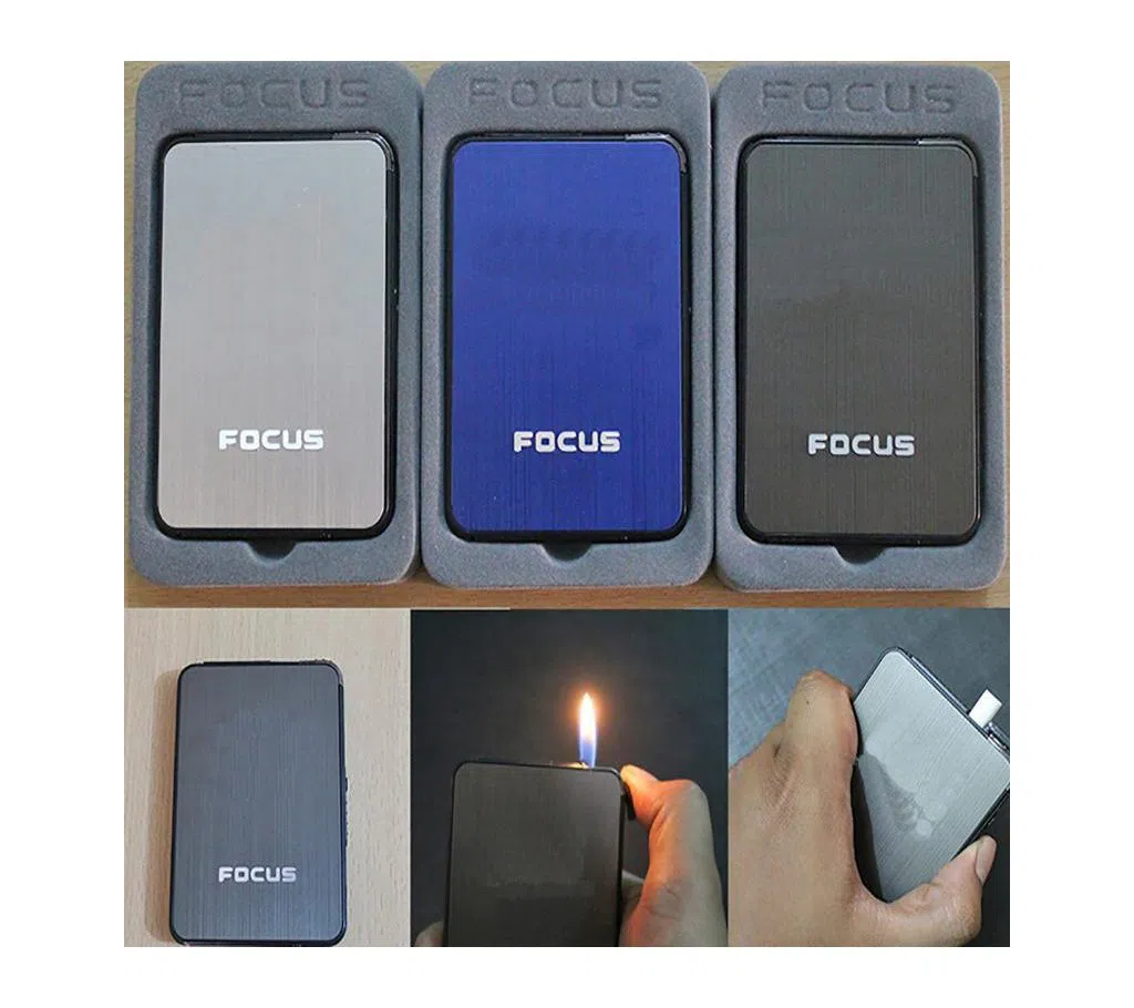 2 in 1 Focus Cigarette Case  Box with Internal Lighter