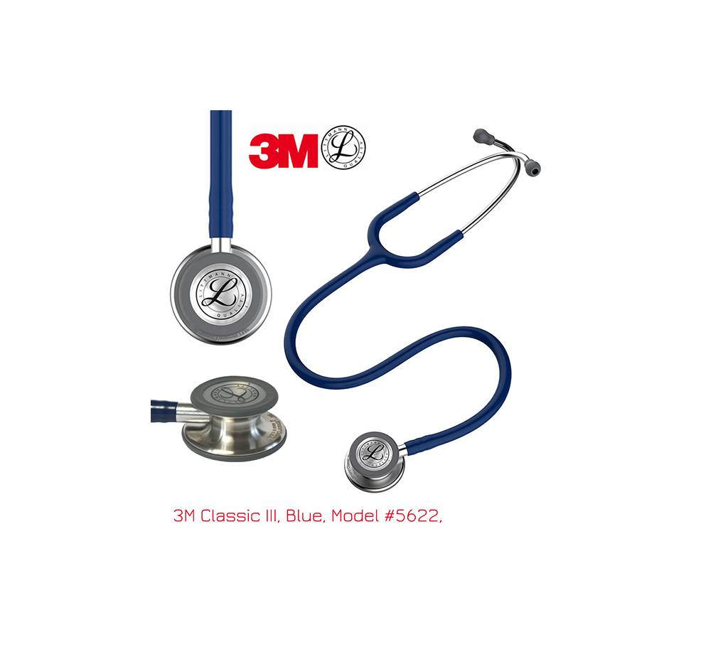 3M Littmann Classic III Stethoscope, Adult & Pedia, Navy Blue, Double Chestpiece 27 inch, 5622
