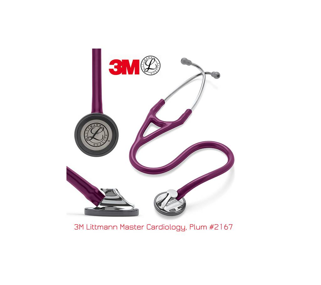3M Littmann Master Cardiology স্টেথোস্কোপ, Plum Tube, Polished Stainless Steel Finish, 27 inch, 2167 বাংলাদেশ - 730622