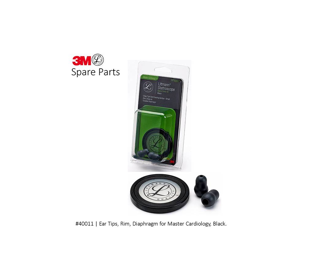 3M Littmann Spare Parts Kit for মাস্টার কার্ডিওলজি স্টেথোস্কোপ, Black (Ear Tips, Rim, Dia) #40011 বাংলাদেশ - 731241