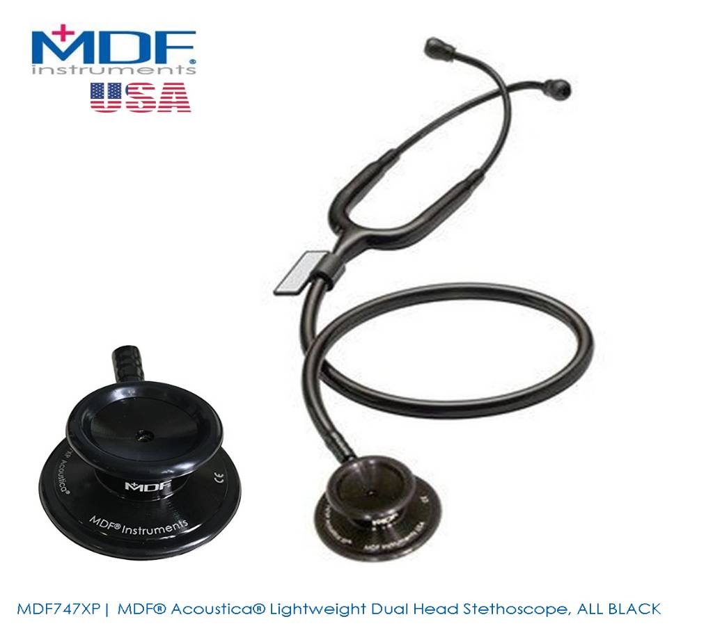 MDF Acoustica Lightweight Dual Head স্টেথোস্কোপ, All Black বাংলাদেশ - 734692