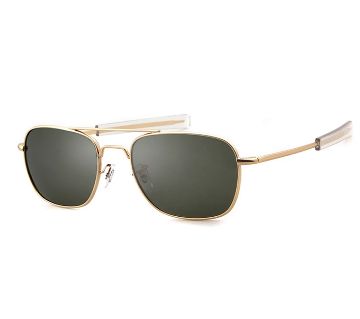 Sunglasses Men American Army Military Pilot Optical Sunglasses Gold