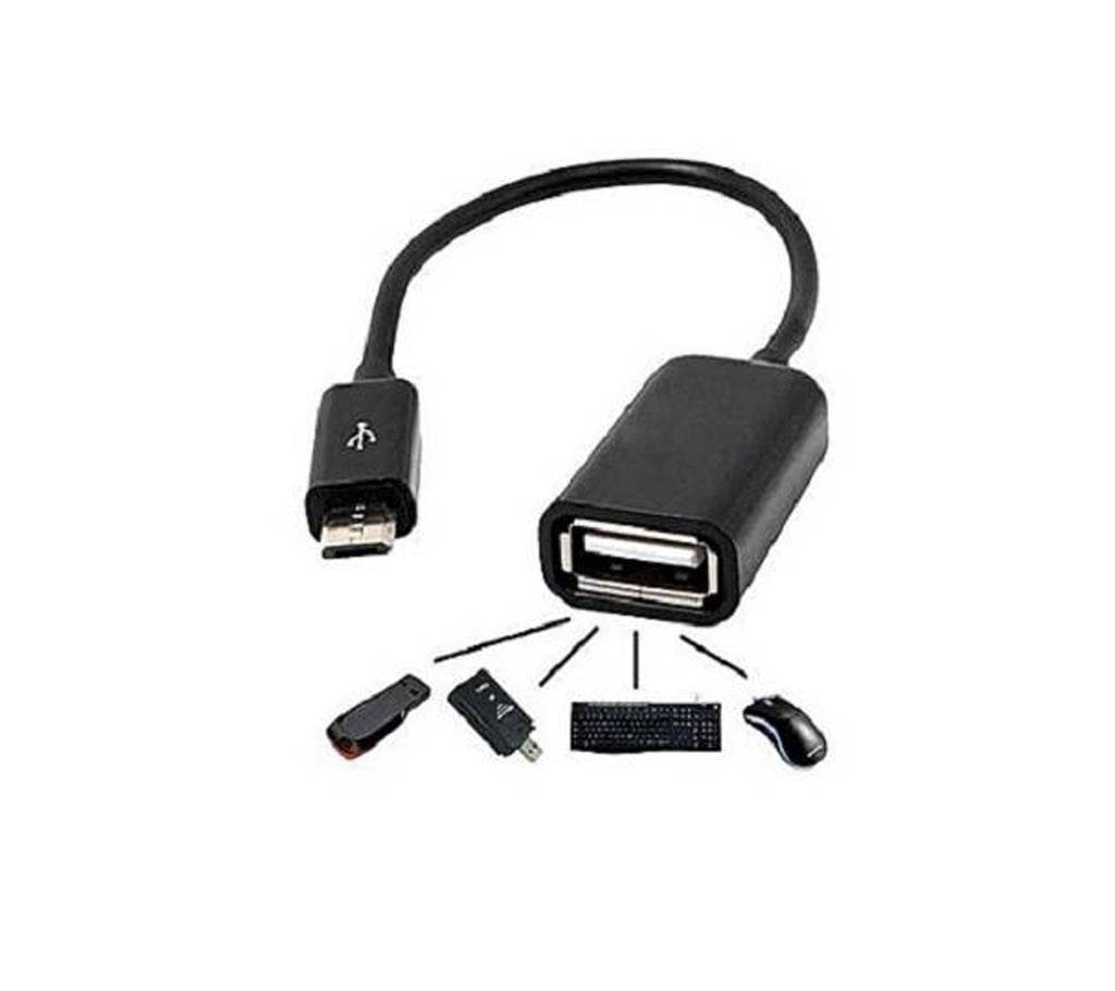 OTG Micro USB Cable Adapter - Black বাংলাদেশ - 667287