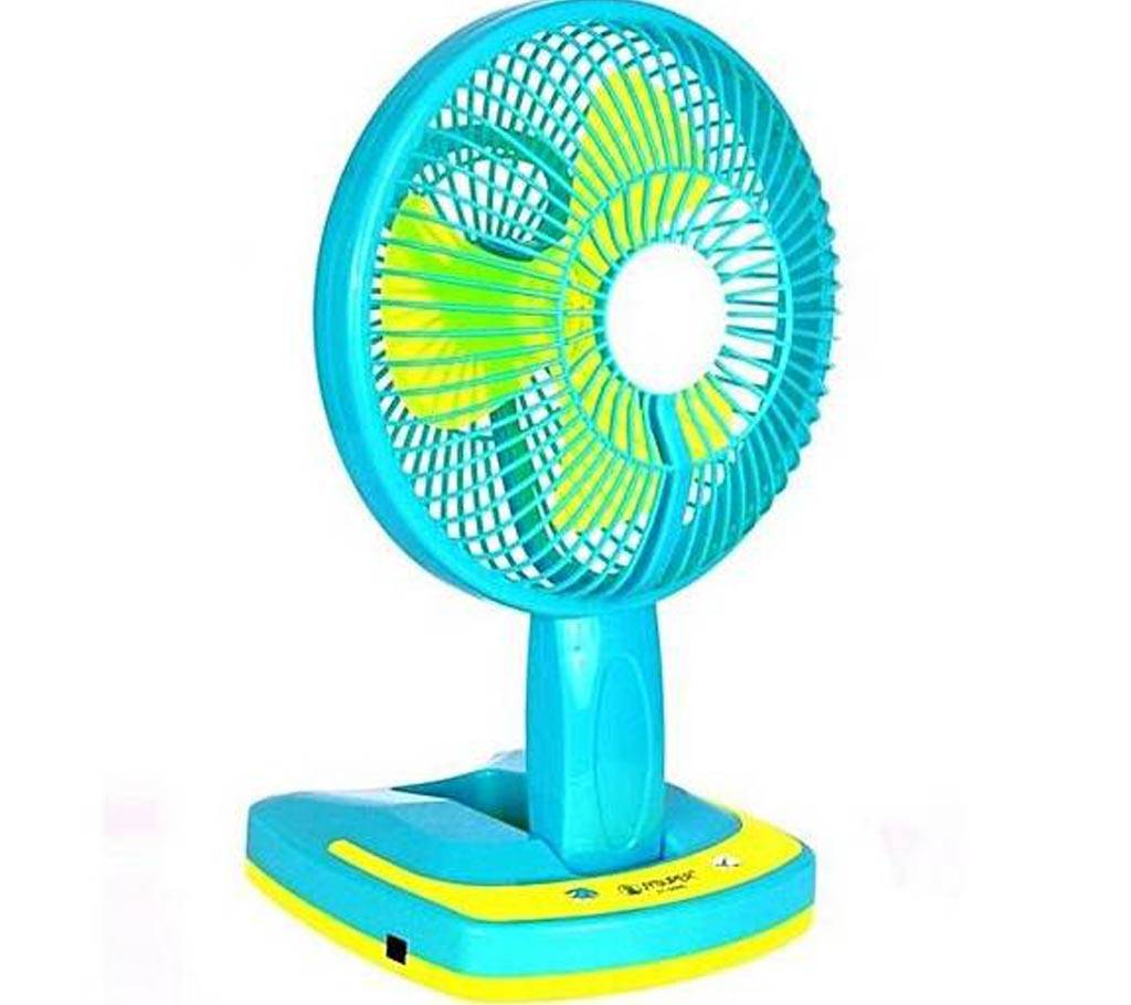 F - Secure Rechargeable Angle Adjustment Portable Mini Fan - Blue and Yellow বাংলাদেশ - 674067