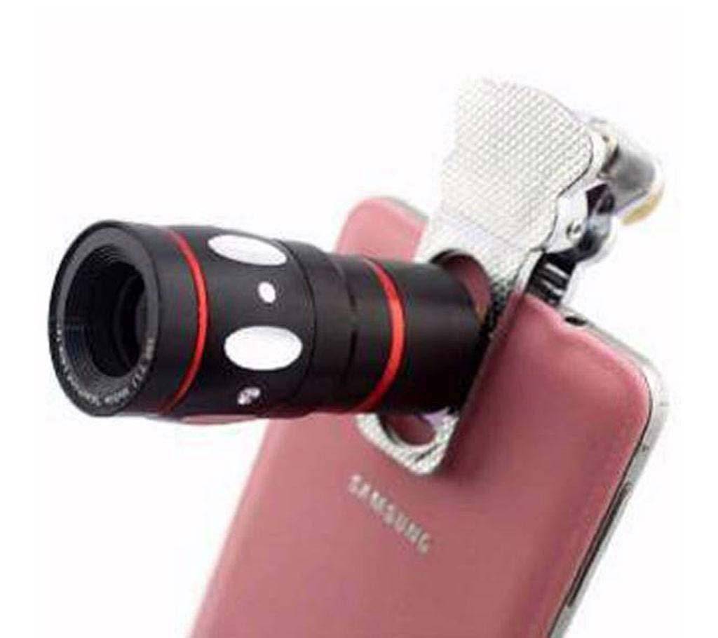 10X Universal Mobile Phone Zoom Lens - Black বাংলাদেশ - 674294