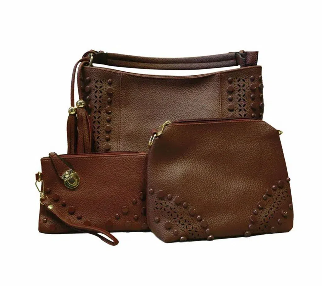 3-in-1 Artificial Leather Hand Bag for Women