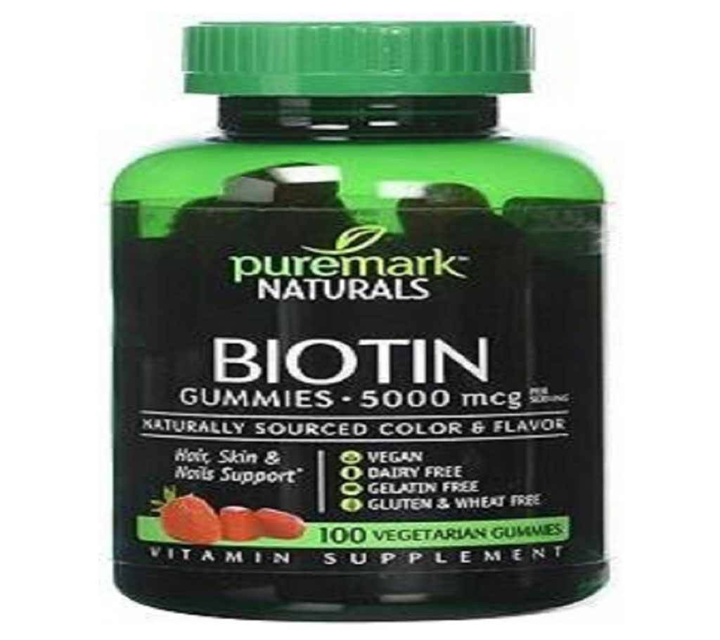 Puremark Naturals BIOTIN Gummies ১০০ পিস USA বাংলাদেশ - 652575