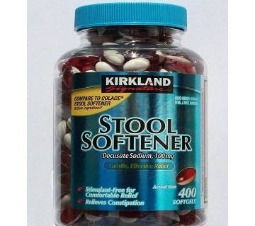 Stool Softener Docusate Sodium - Relieves Constipation - 100mg - 400pcs (USA)