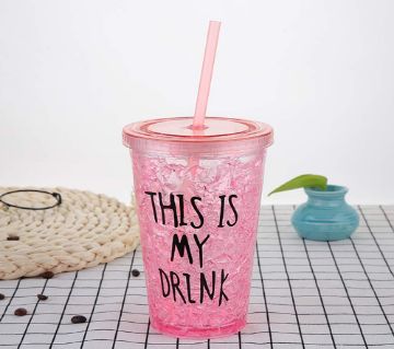 মগ উইথ লীড অ্যান্ড স্ট্র  Double Wall Acrylic Travel Mug, Reusable Water Cup, No Ice Needed for Iced Drink- 1 ps