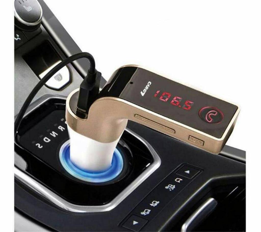 CAR G7 Bluetooth Car Kit FM Transmitter/ MP3 Player USB চার্জার - Rose Gold বাংলাদেশ - 732948