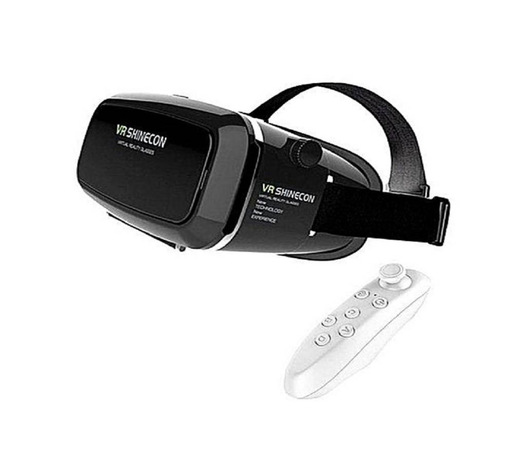 Shinecon 3D VR গ্লাস ফর স্মার্ট ফোন উইথ রিমোট কন্ট্রোলার - ব্ল্যাক বাংলাদেশ - 780752
