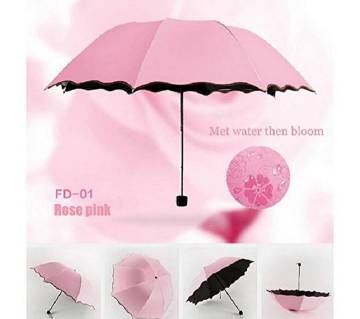 Magical Surface Sun & Rain Dual Protection Travel Umbrella- Pink