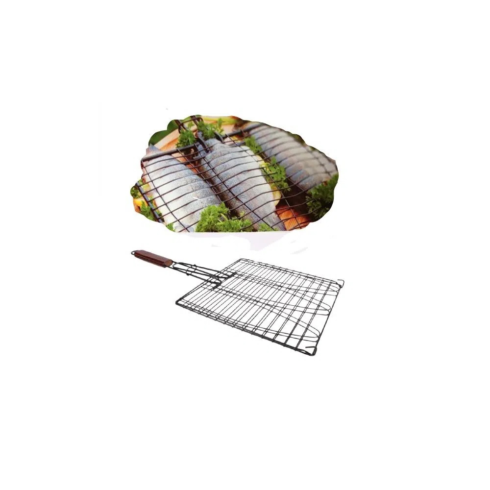 Non-stick Triple Fish BBQ Grilling Basket