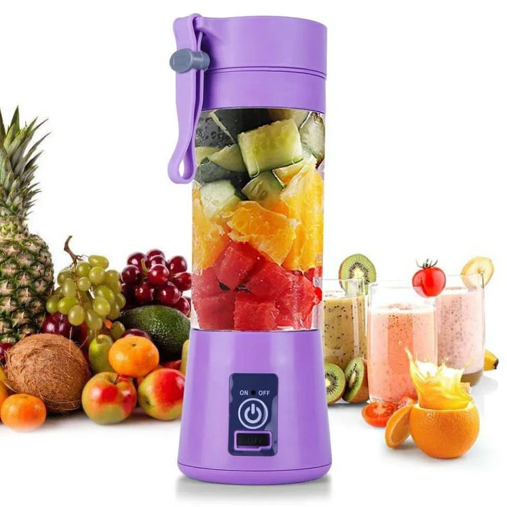 380ml Portable Home USB Rechargeable 4-Blade Electric Fruit Extractor Juice Blender