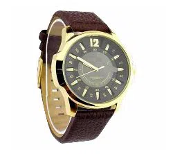 Curren Pu Leather Analog Watch For Men-Golden Copy