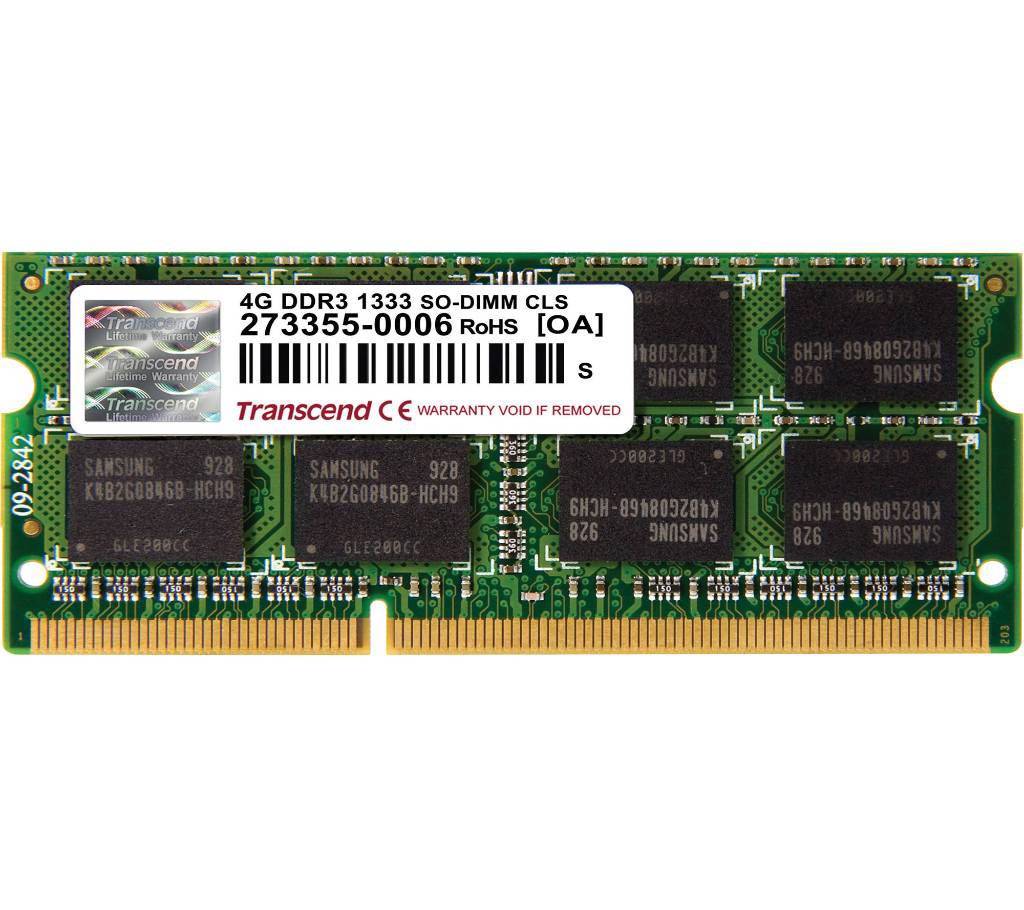 Transcend 4GB DDR3 1333 MHz PC3-10666 বাংলাদেশ - 662309