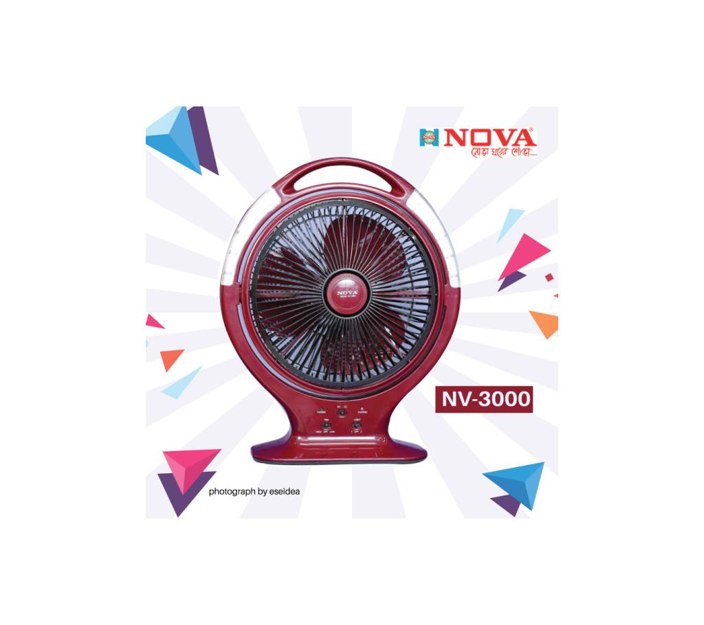 Nova চার্জার ফ্যান উইথ LED 14 INCH (NV-3000) বাংলাদেশ - 803658