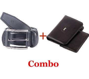 Mens Mixed Leather Belt+YSL Leather Wallet For Men Combo