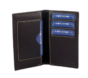 100% Black Leather Wallet With Card Holder for Men