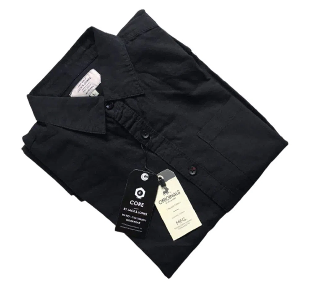 Export Quality Full Sleeve Solid Shirt (Black)