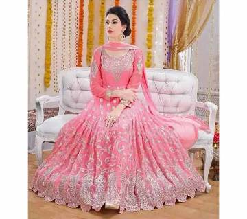 Semi stitched Georgette Embroidery Long Suit copy