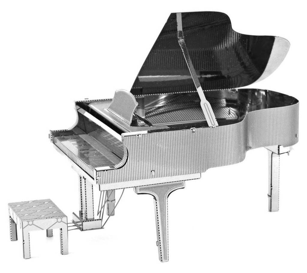 Piano 3D Metallic Puzzle Educational DIY Toy - Silver বাংলাদেশ - 670875