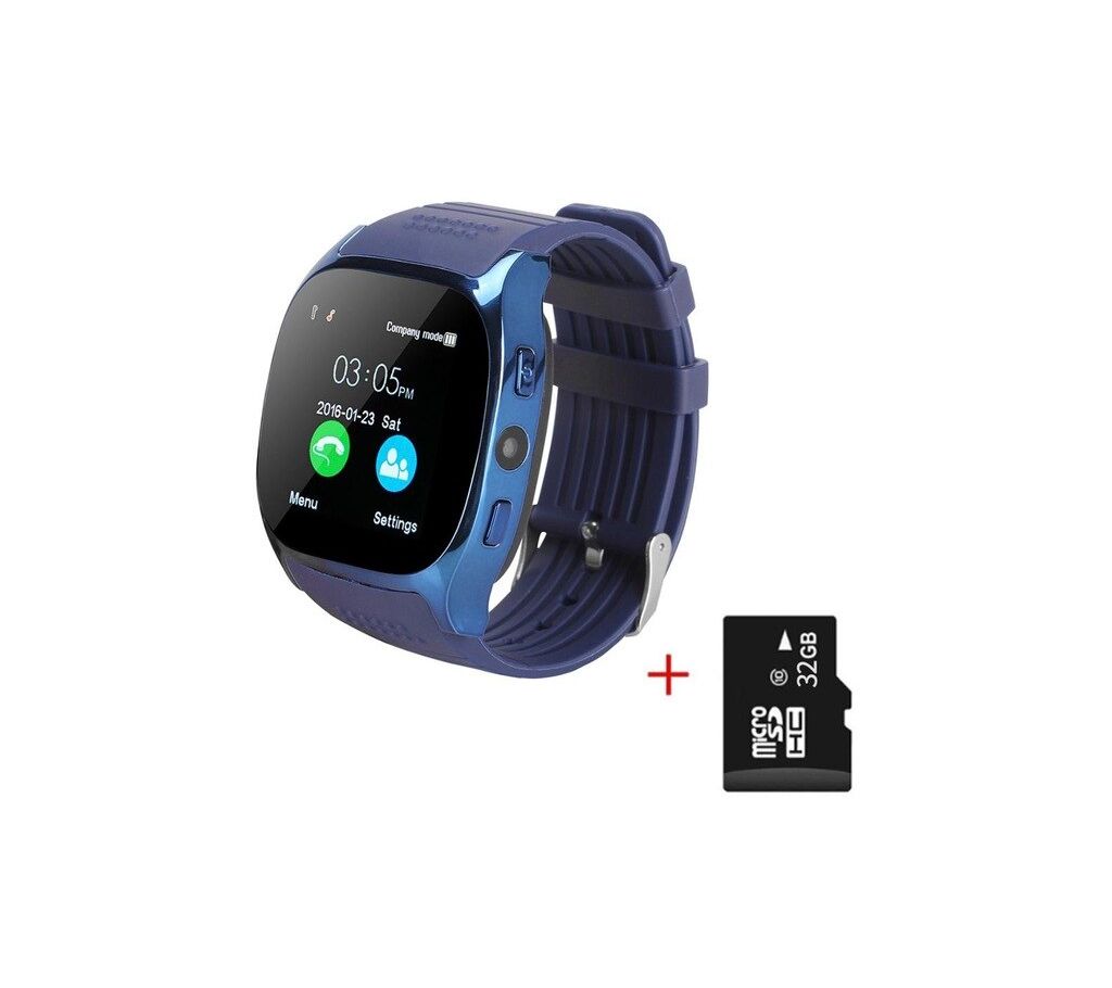T8 Smartwatch Bluetooth Camera- Blue বাংলাদেশ - 1171383