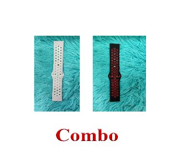 22mm Size smart watch Belt - Light Grey Color+22mm Size smart watch Belt - Red color