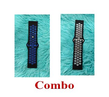 22mm size smart watch Belt - Blue+22mm Size smart watch Belt- White