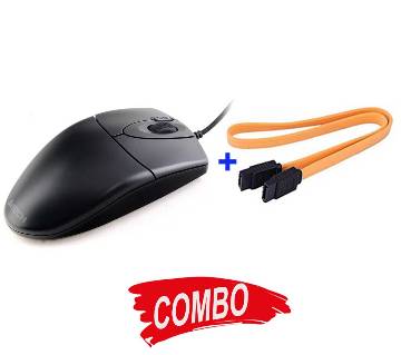 A4 Tech 2X Click Mouse + Sata Hard Drive Cable Combo Offer