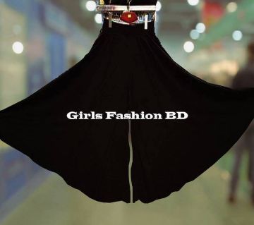 China Soft Linen Skirt Palazzo (Black)