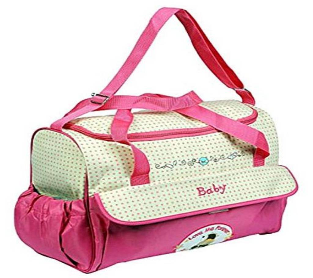 Multifunction Baby Diaper Bag - Pink and Brown বাংলাদেশ - 717149