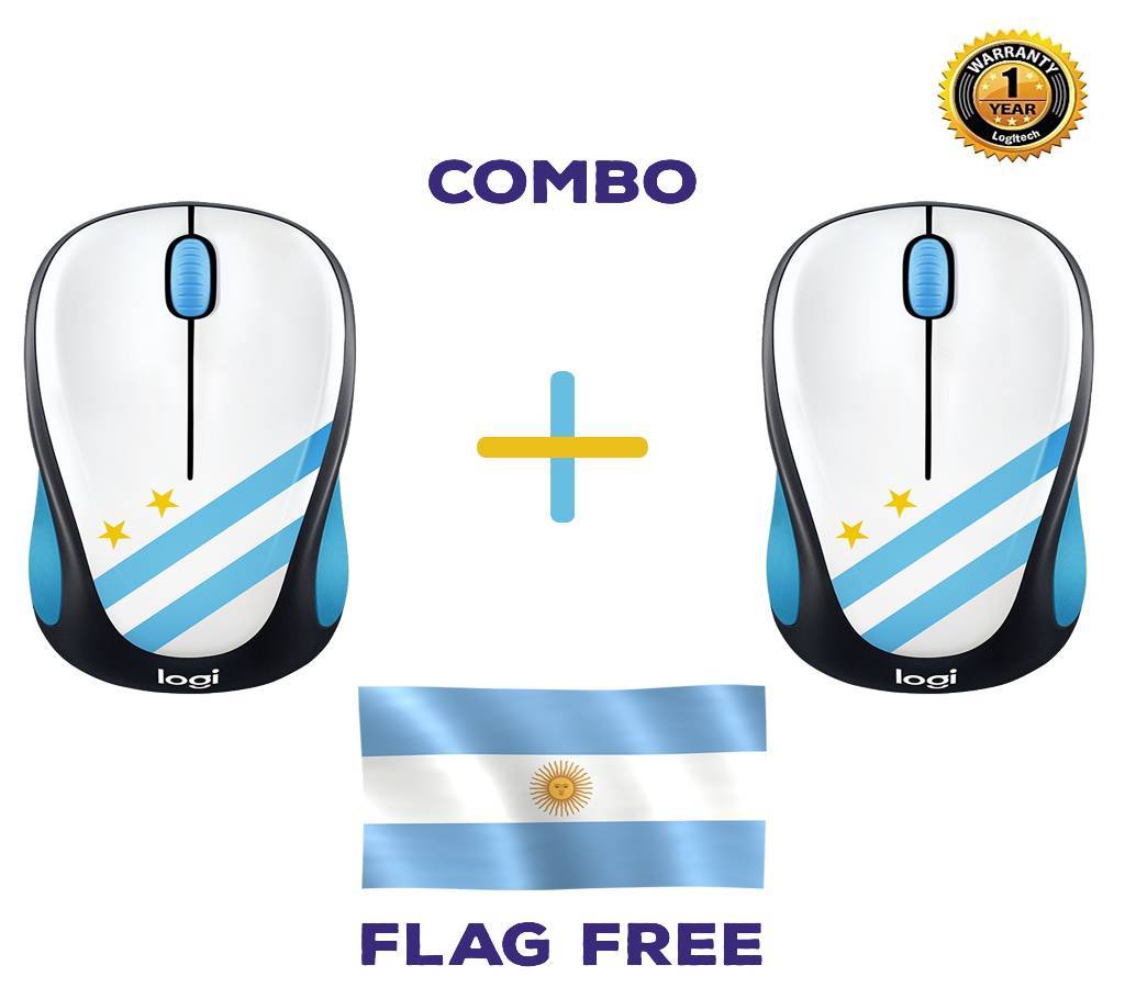 Buy 2 Logitech M238 - Argentina ওয়্যারলেস মাউস Get Free 5 Fit / 3 Fit Flag বাংলাদেশ - 709322