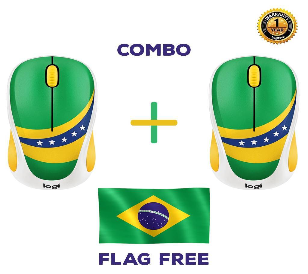 Buy 2 Logitech M238 - Brazil ওয়্যারলেস মাউস Get Free 5 Fit / 3 Fit Flag বাংলাদেশ - 709324