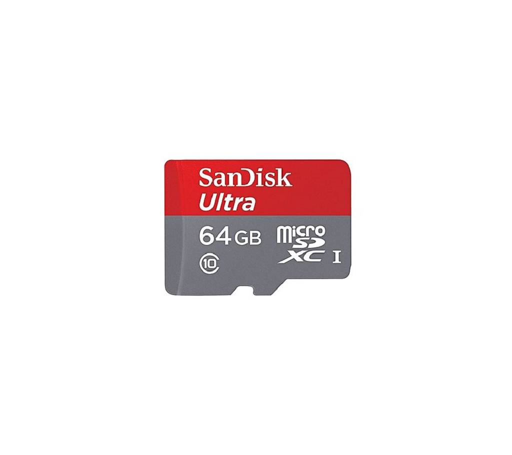 SanDisk Ultra 64GB MicroSDHC মেমোরি কার্ড - Red & Grey বাংলাদেশ - 717270