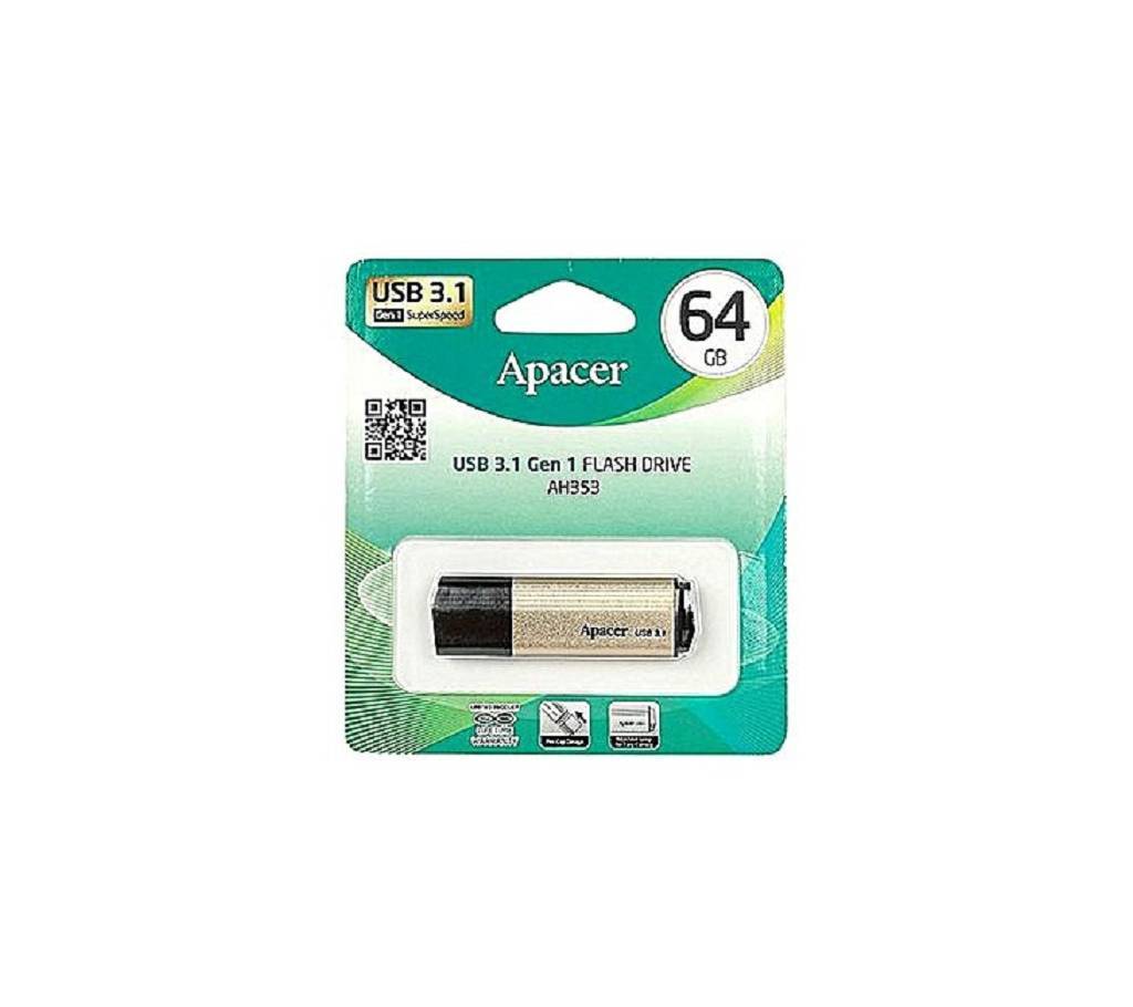 Apacer AH353 - USB 3.1 Pendrive - 64GB - Black and Gold বাংলাদেশ - 678387