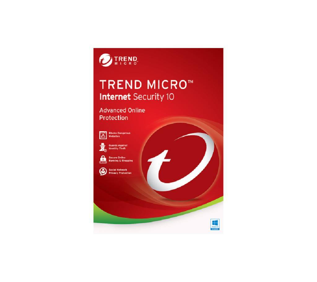 Trend Micro ইন্টারনেট সিকিউরিটি এন্টিভাইরাস 1 User 1 Year বাংলাদেশ - 703431