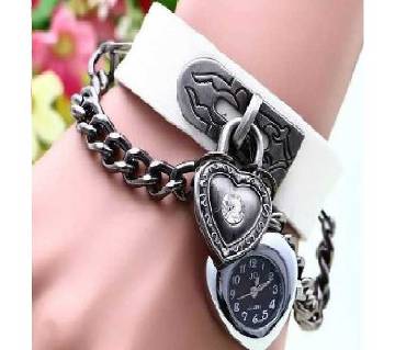 Analog Bracelet Watch for Women- Silver & White