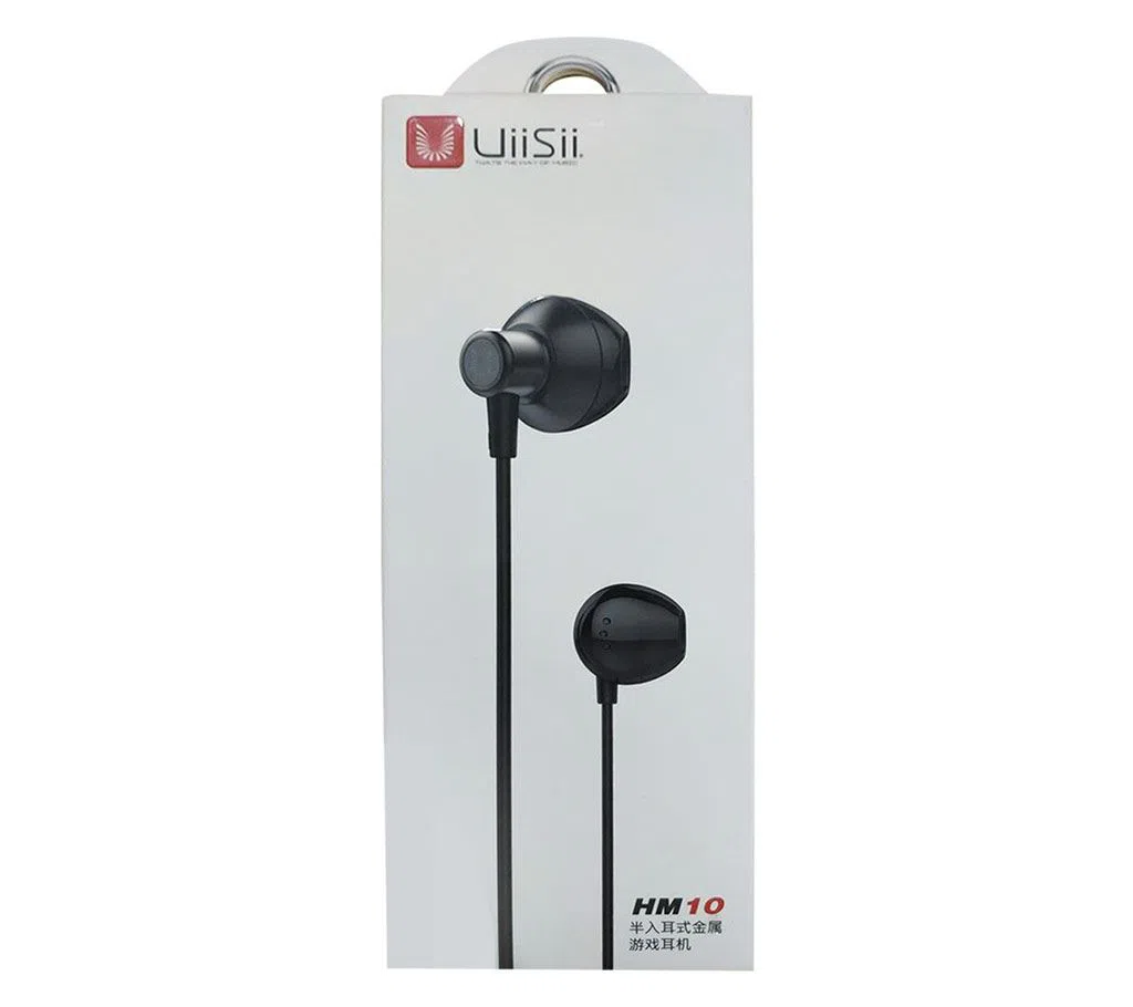 UiiSii HM10 earphone with ear-in noise reduction L metal plug stereo subwoofer music game earphone with microphone