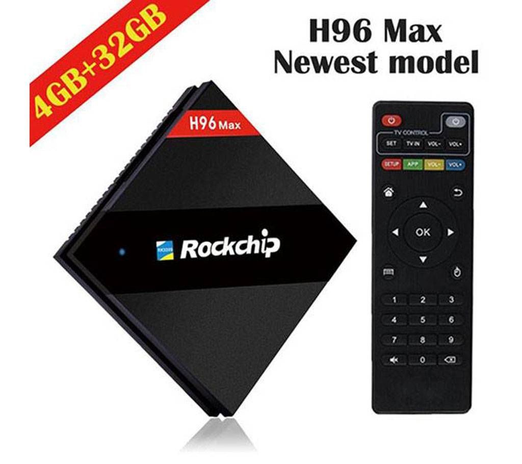 H96 Max 4GB/32GB Rockchip RK3399 Six Core এনড্রয়েড টিভি বক্স 2.4G/5.8G Dual WiFi 1000M LAN USB3.0 Type-c media player বাংলাদেশ - 927267
