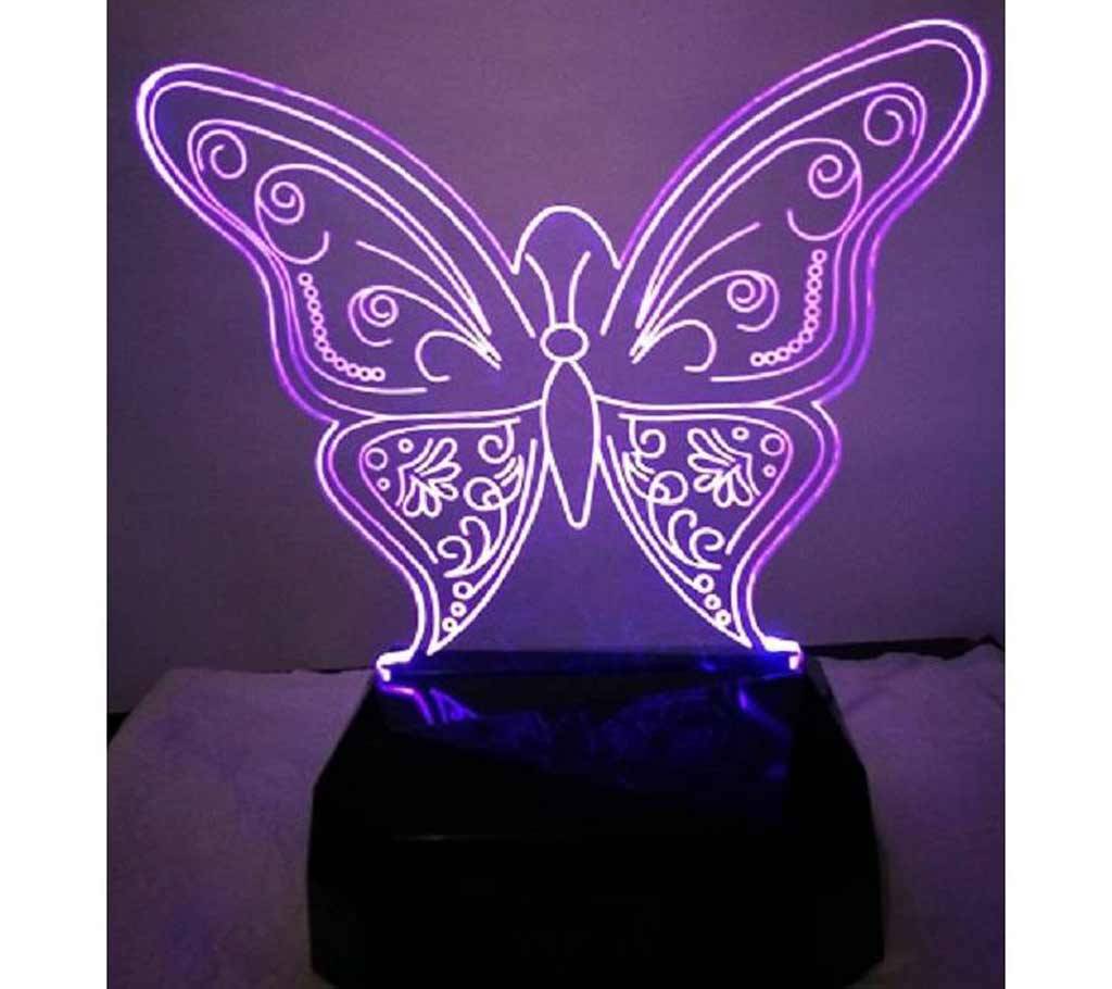 Creative 3D LED ডেকোরেটিভ বাটারফ্লাই টেবিল ল্যাম্প বাংলাদেশ - 686766