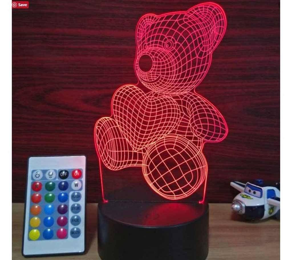 Creative 3D LED Teddy Bear Lamp বাংলাদেশ - 686862