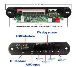 5V Car Bluetooth MP3 Decoder Board, Floor88 Wireless Bluetooth Audio Decoding Module with Remote Control - Support TF SD Card/USB/WMA AUX FM Radio 