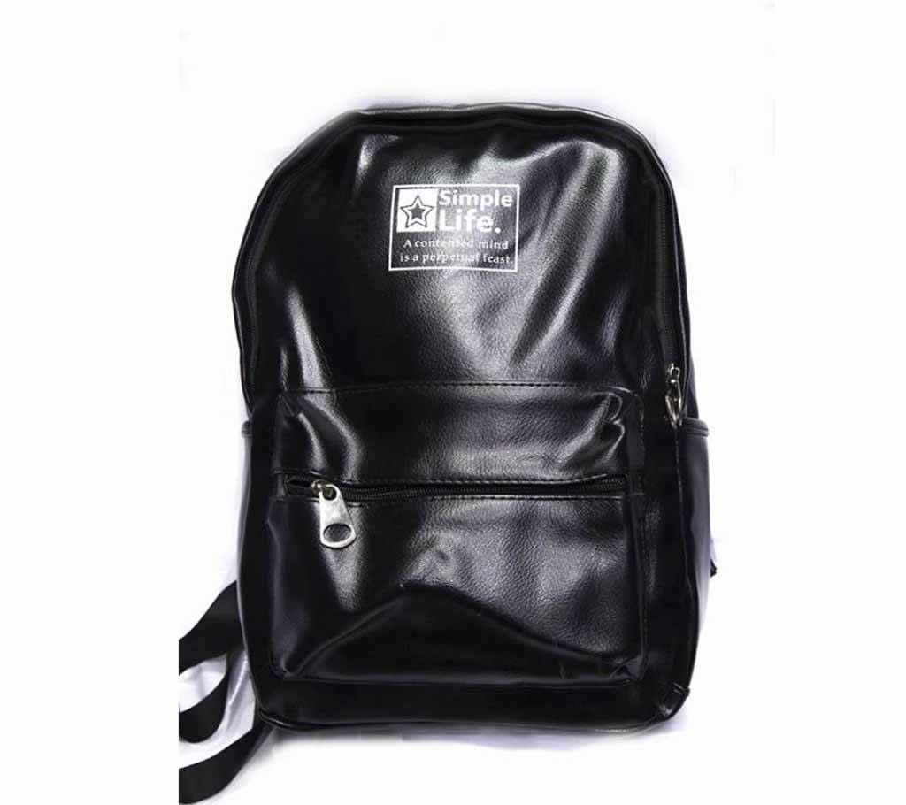 Artificial Leather Black Backpack বাংলাদেশ - 697588