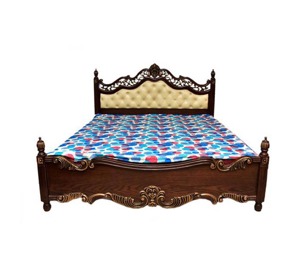 Solid Wood & Oak Vinner Double Size Bed বাংলাদেশ - 696244