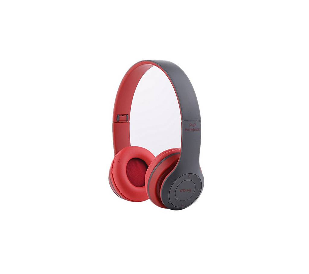 P47 - Wireless Bluetooth Headphone With SD card slot - Red বাংলাদেশ - 740636